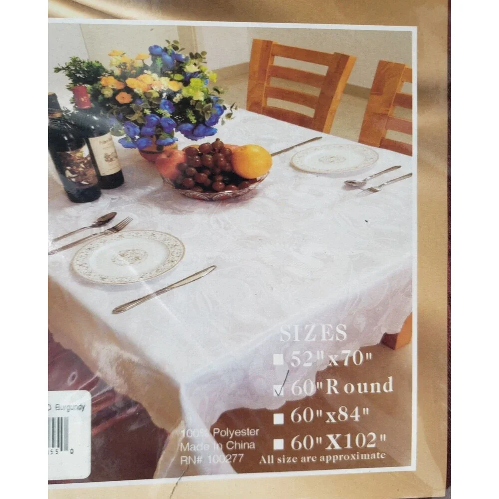 Printed Fabric Tablecloth, 60